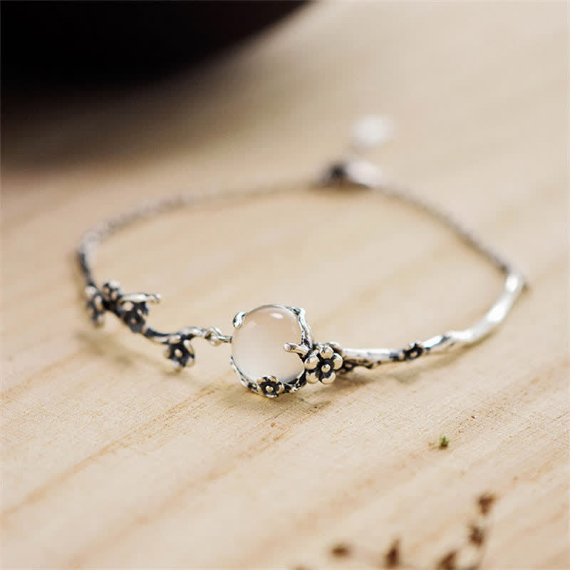 Wear FengShui "Sending Grace and Harmony"Plum Blossom Chalcedony Bracelet Includes Gift Message Card