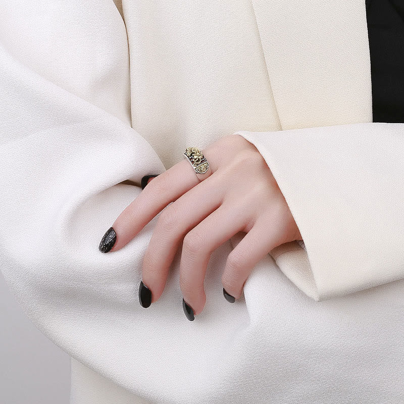 Wear FengShui 925 Sterling Silver PiXiu Luck Wealth Adjustable Ring