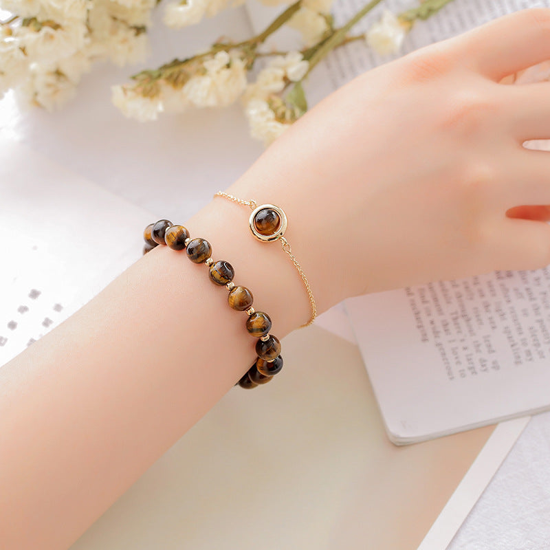 Wear FengShui Sun Stone Strawberry Quartz Crystal Positive Bracelet