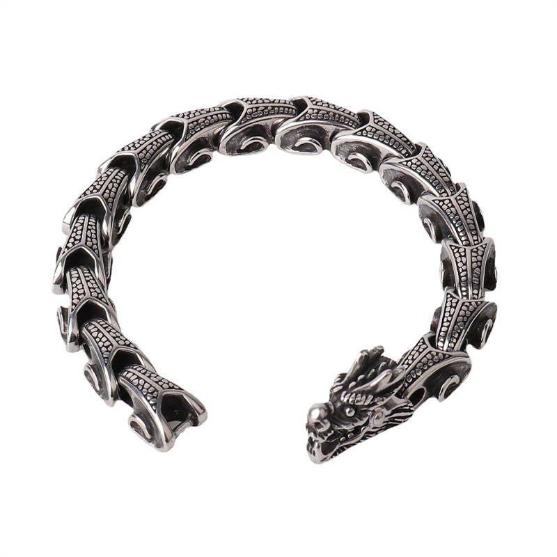 Wear FengShui Dragon Titanium Steel Luck Bracelet Bangle
