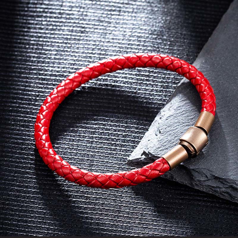 Wear FengShui Vintage Leather Rope Luck Braid String Bracelet