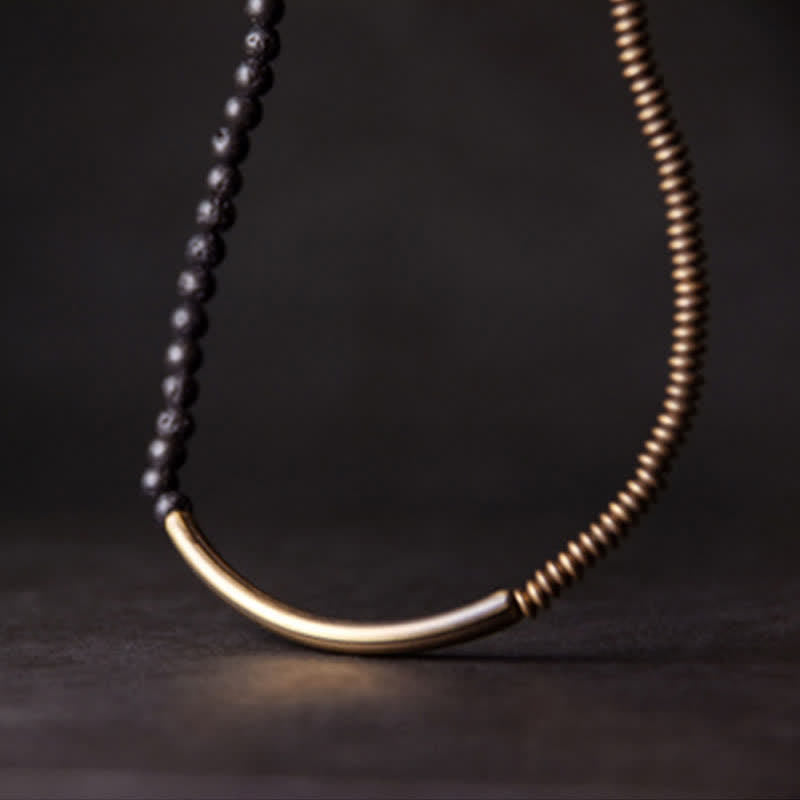 Wear FengShui Vintage Lava Rock Copper Support Bracelet