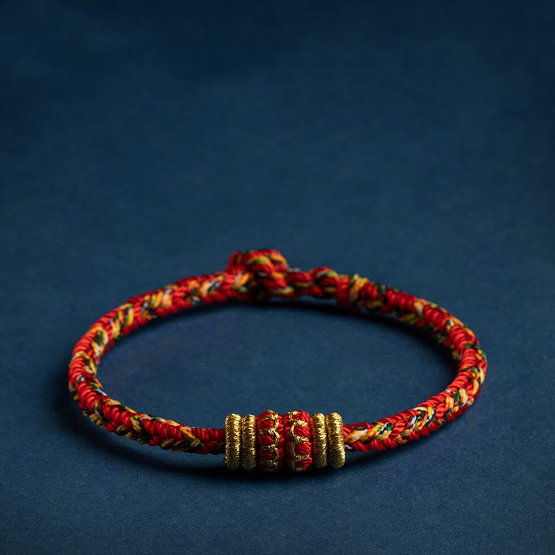 Wear FengShui Tibet Handmade Chinese Zodiac Natal Buddha Luck Strength Braided String Bracelet