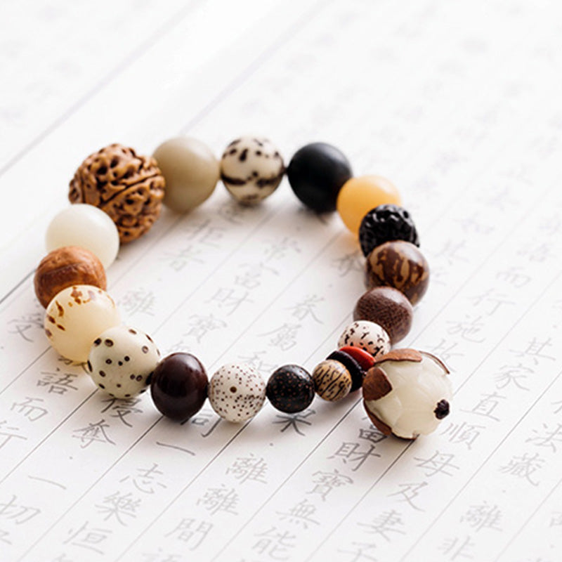 Wear FengShui Bodhi Seed Lotus Wisdom Peace Wrist Mala Bracelet