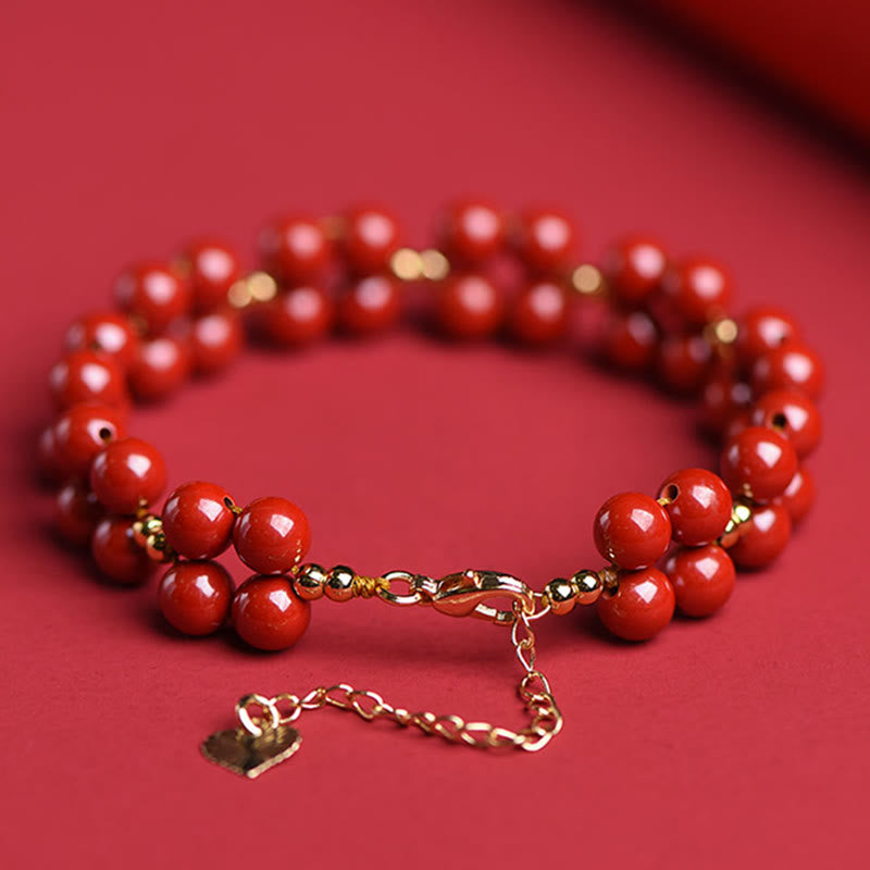 Wear FengShui Natural Cinnabar Beaded Blessing Bracelet