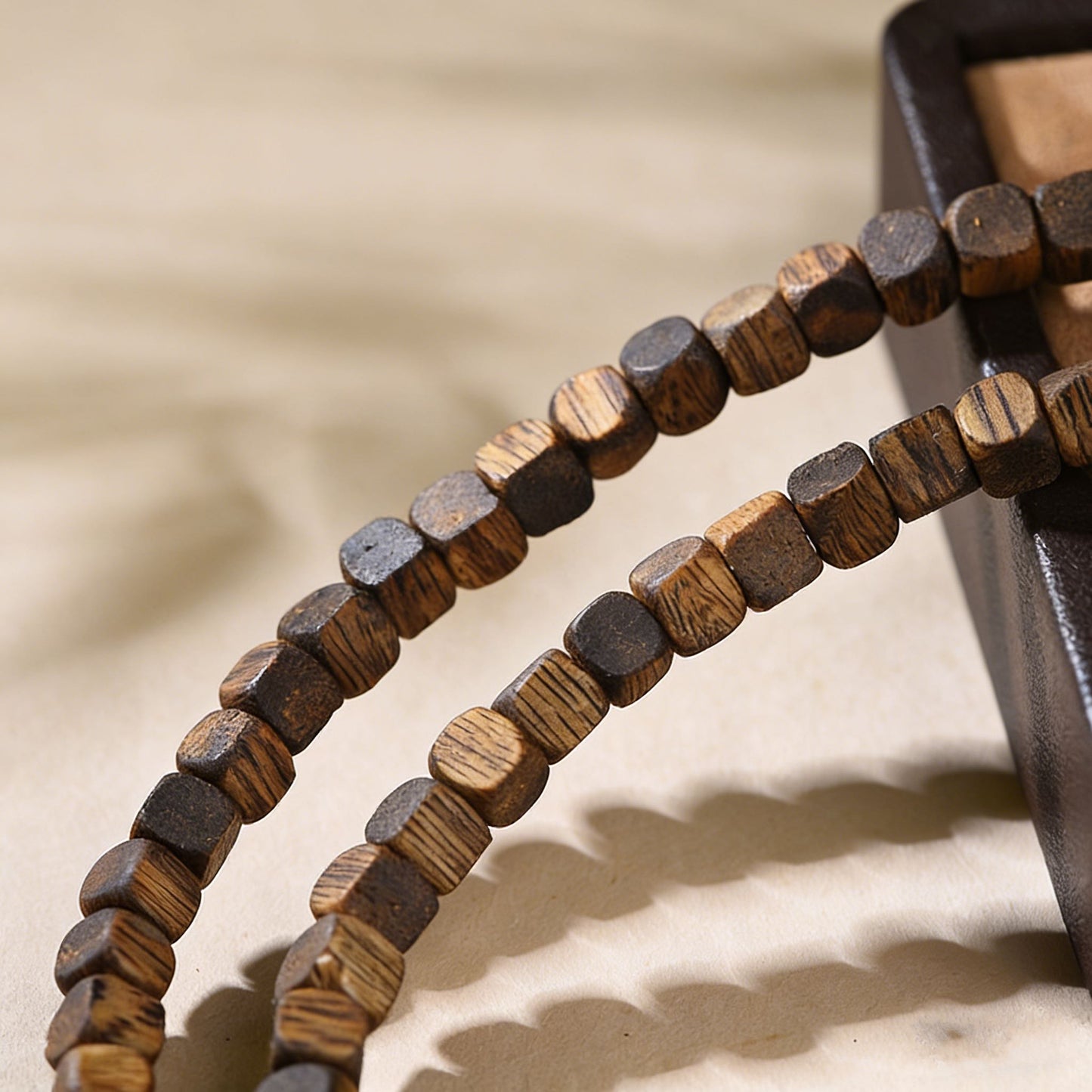 Natural Hainan Qi Nan Agarwood Square Bead Bracelet