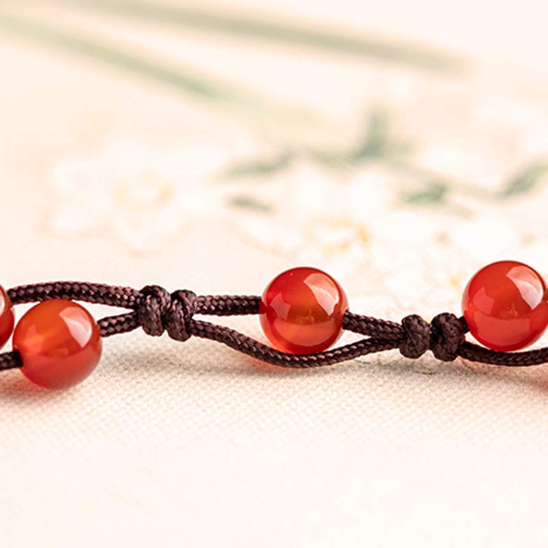 Wear FengShui Red Agate Moss Agate Cinnabar Calm Bracelet