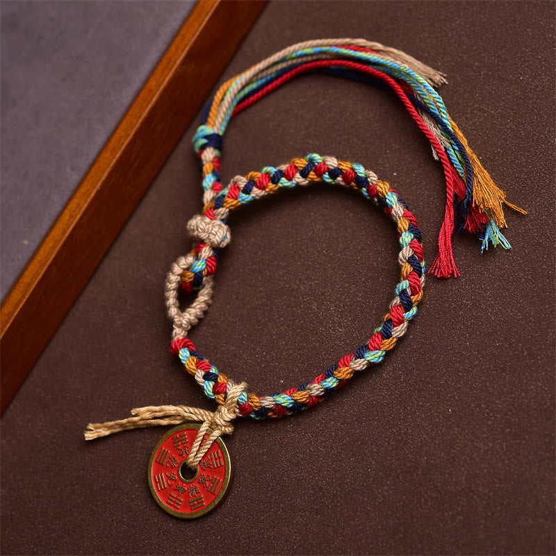 Wear FengShui Handmade Bagua Harmony Multicolored Rope Bracelet