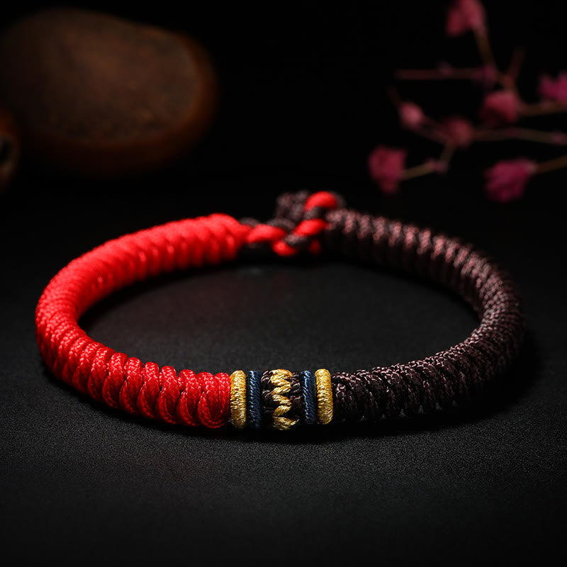 Wear FengShui Tibetan Handmade Multicolored Thread King Kong Knot Strength Braid String Bracelet