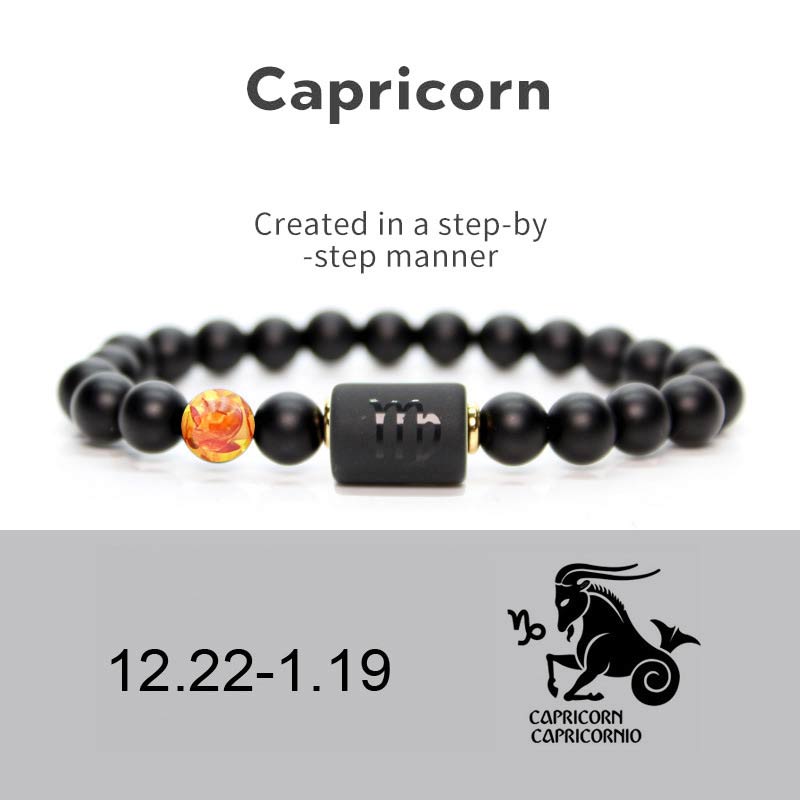 Wear FengShui 12  Constellations of the Zodiac Black Onyx Adjustable Bracelet