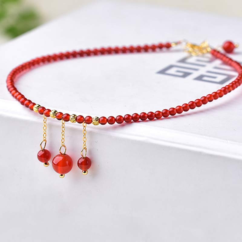 Wear FengShui Red Agate Confidence Calm Anklet