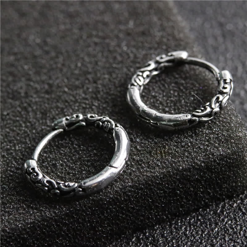 Wear FengShui Viking Celtic Hoop Titanium Steel Balance Earrings
