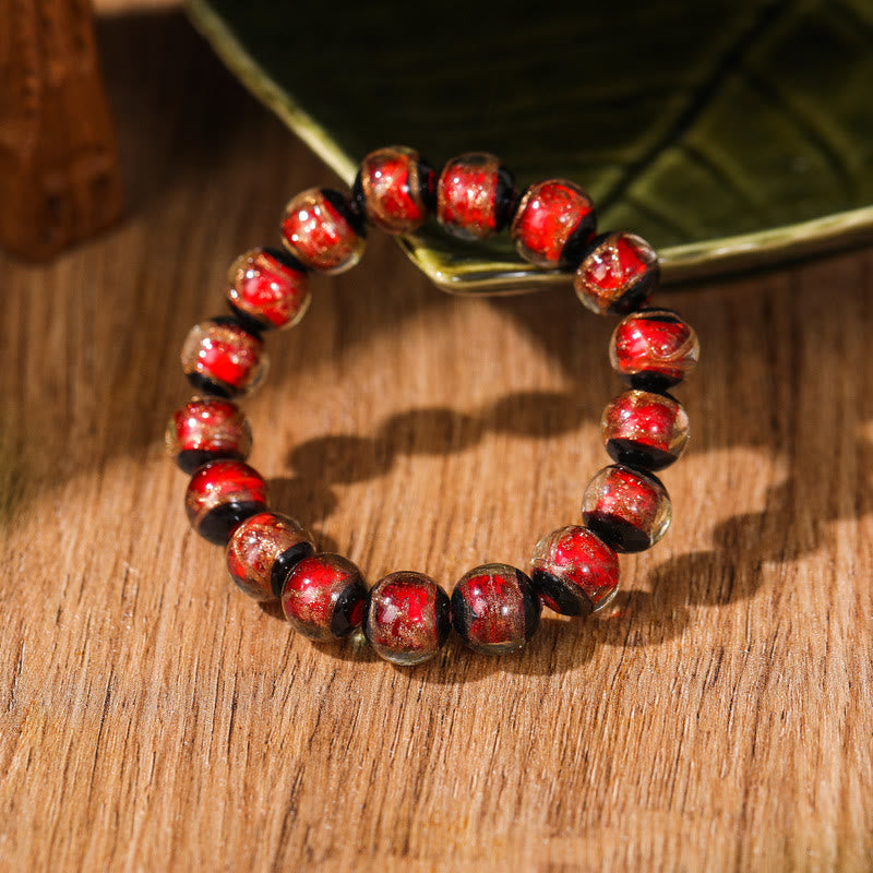 Wear FengShui Tibetan Classic Liuli Glass Bead Luck Wealth Bracelet