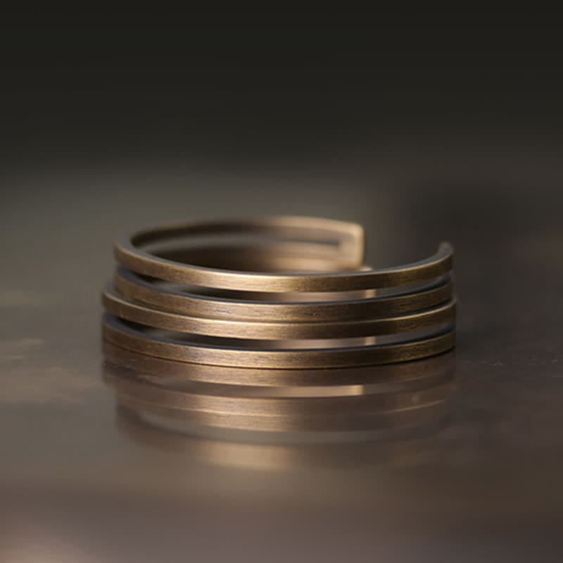 Wear FengShui Rustic Copper Luck Viking Cuff Bracelet
