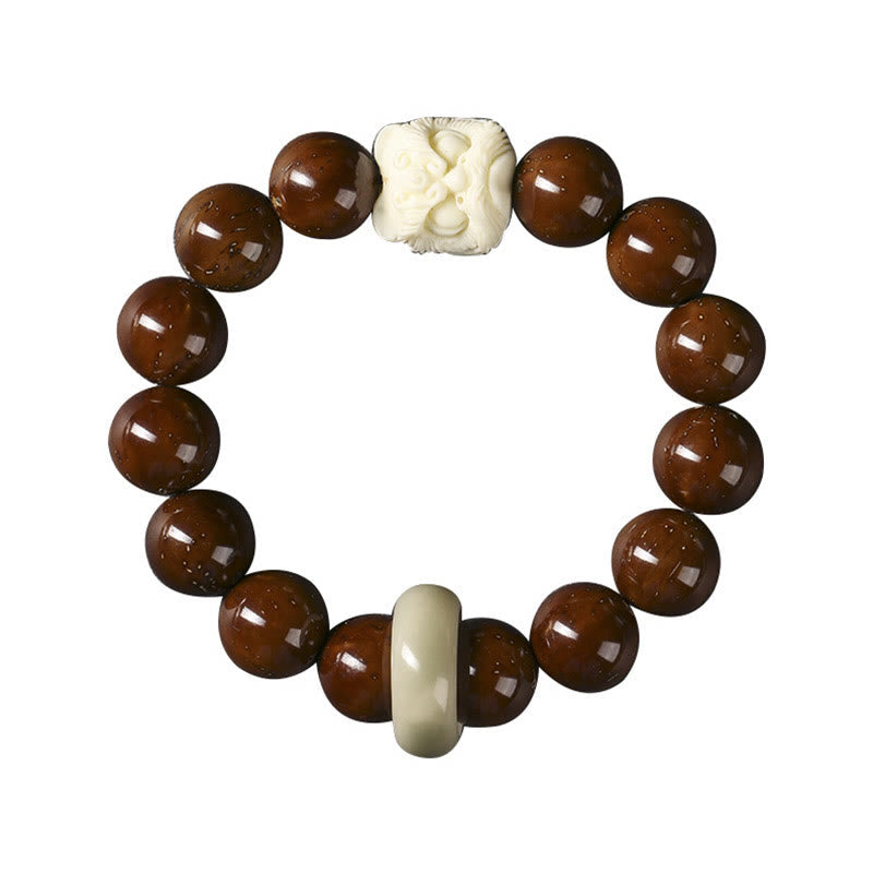 Wear FengShui Purple Bodhi Seed Dancing Lion Wisdom Bracelet