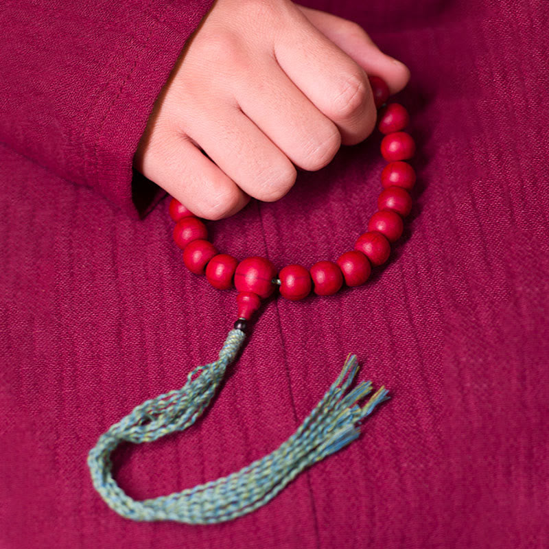 Wear FengShui Abelia Biflora Wood Warding Off Evil Spirits Wrist Mala