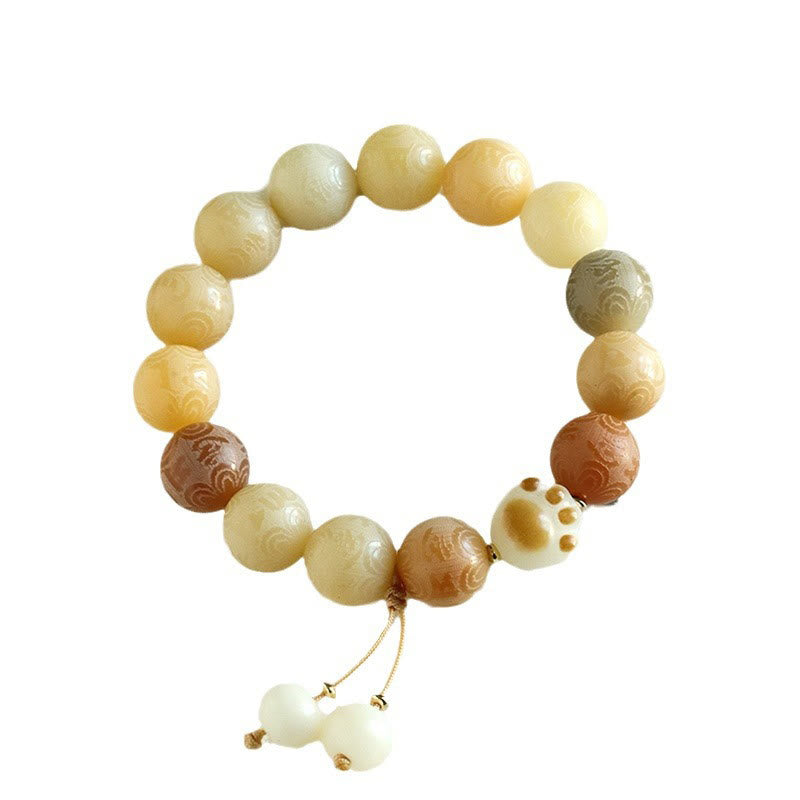 Wear FengShui Bodhi Seed Om Mani Padme Hum Carved Harmony Bracelet