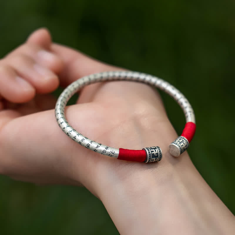 Wear FengShui Tibet Om Mani Padme Hum Luck Red String Bracelet Bangle