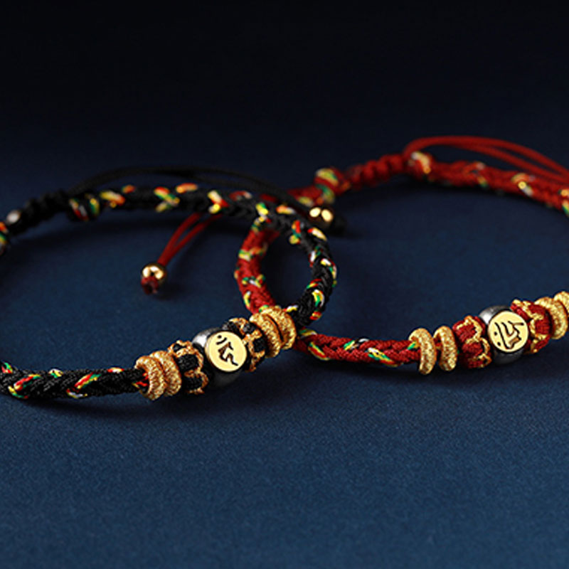 Wear FengShui Chinese Zodiac Natal Buddha Silver Luck Braided String Bracelet