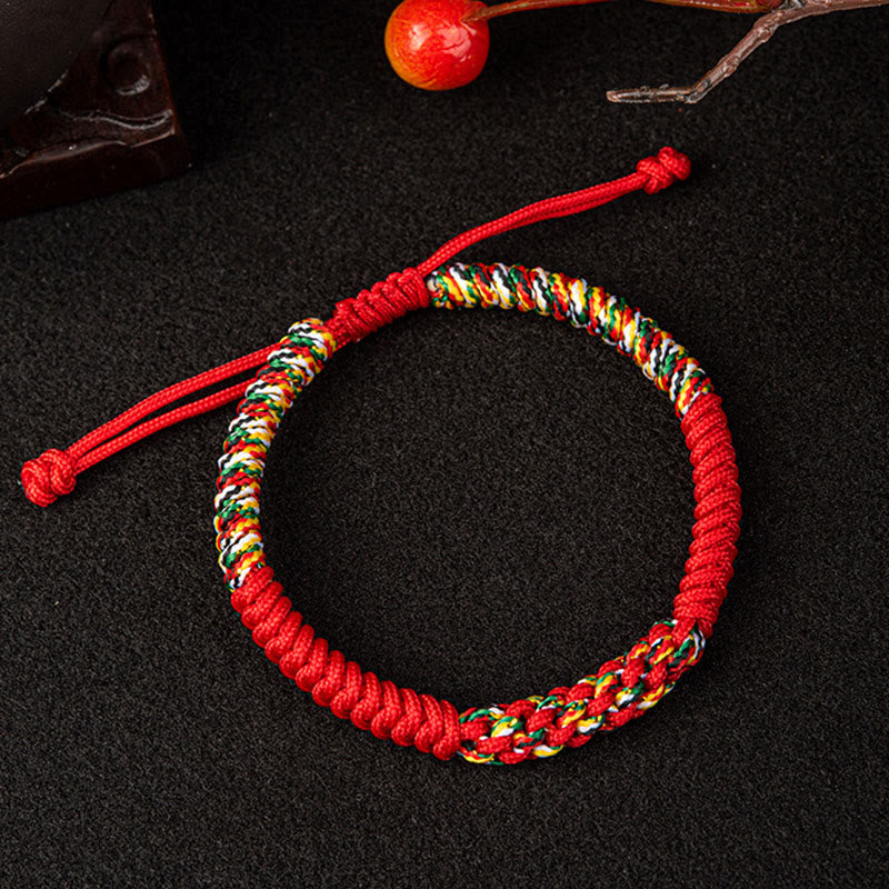 Wear FengShui Tibetan Handmade Colorful King Kong Knot Luck Braid String Bracelet