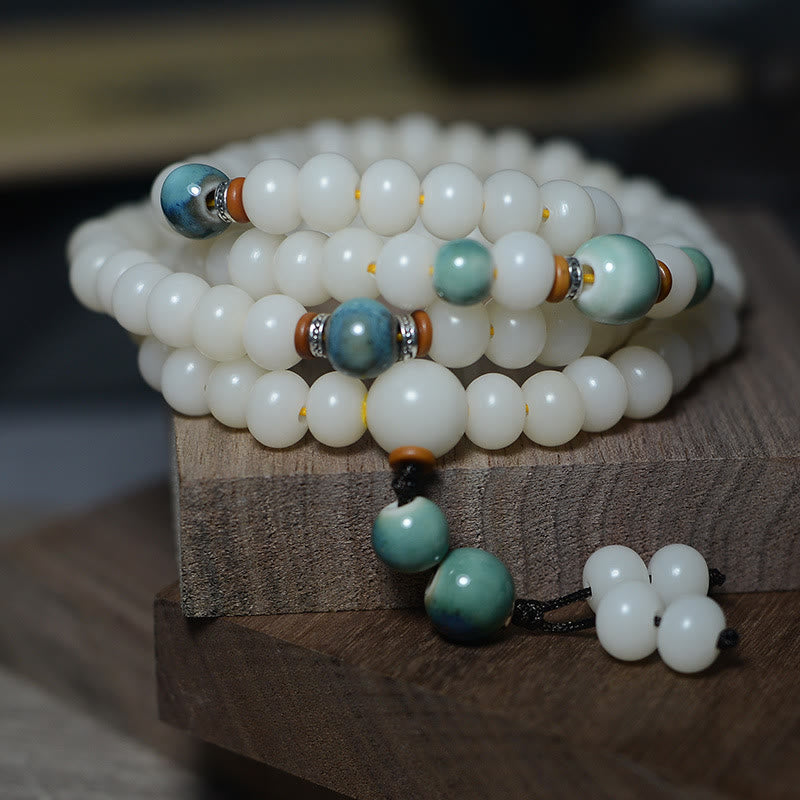 Wear FengShui 108 Mala Beads Bodhi Seed Keep Away Evil Spirits Calm Bracelet