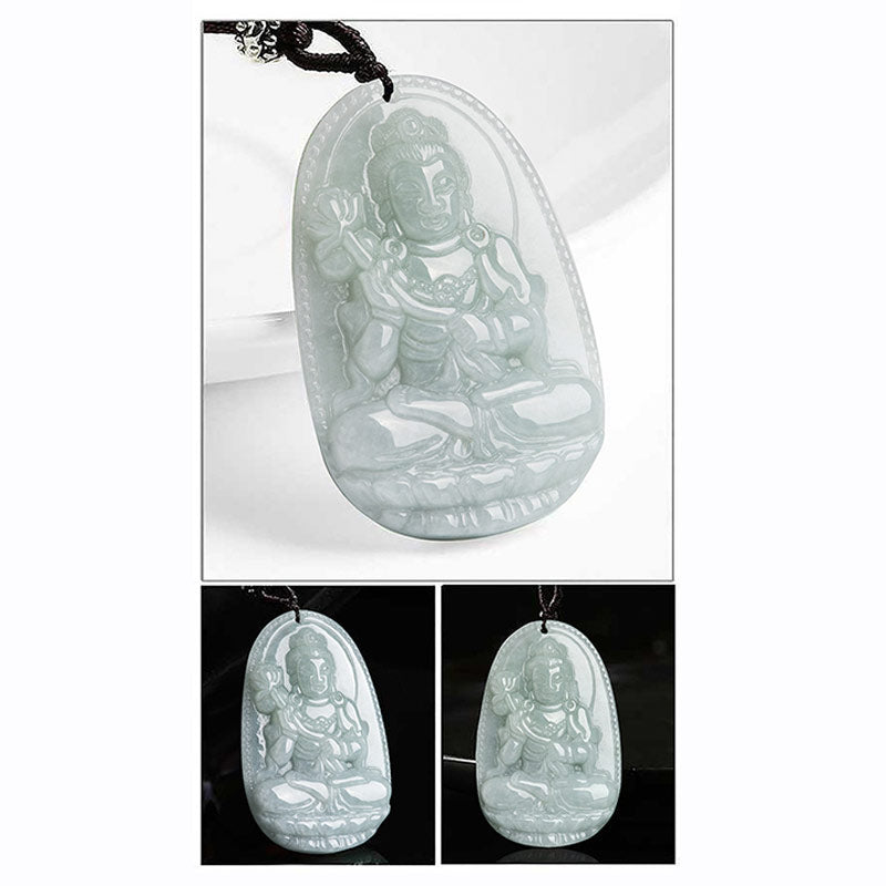 Wear FengShui Chinese Zodiac Natal Buddha Jade Wealth Prosperity Necklace Pendant