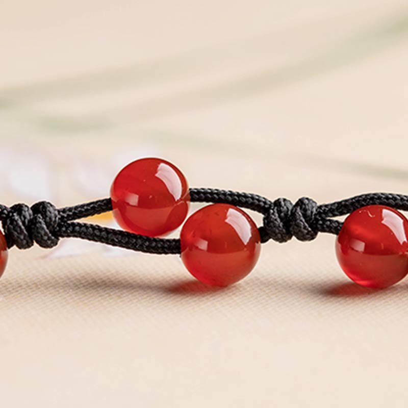 Wear FengShui Red Agate Moss Agate Cinnabar Calm Bracelet