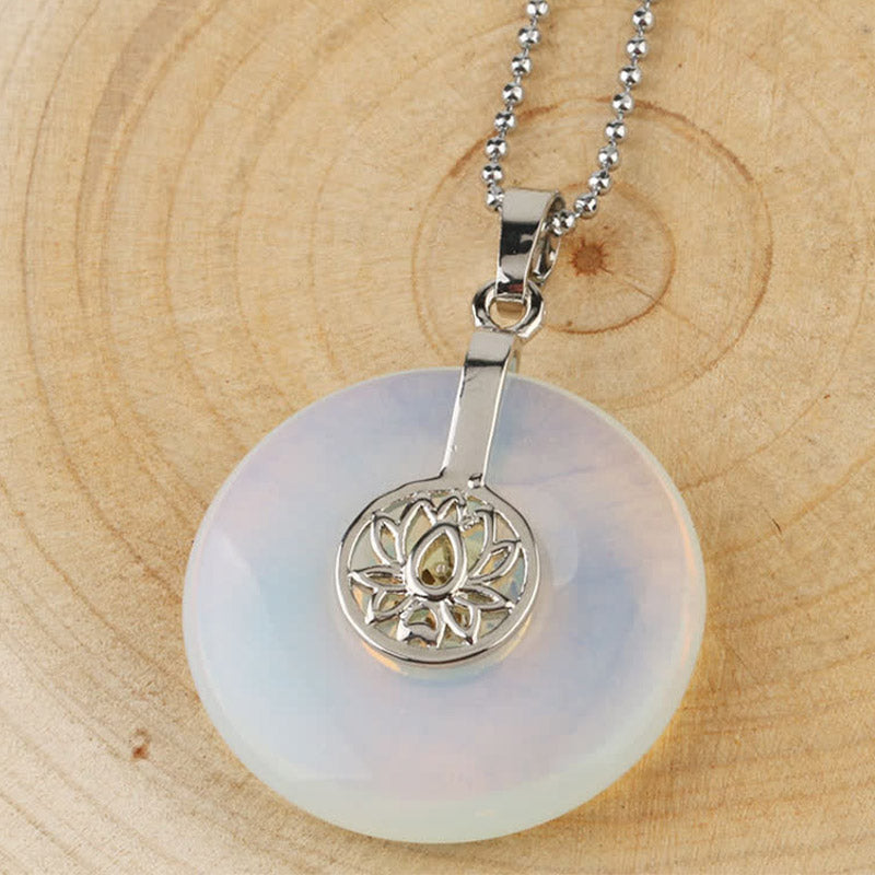 Wear FengShui Various Crystal Amethyst Pink Crystal Lotus Healing Necklace Pendant