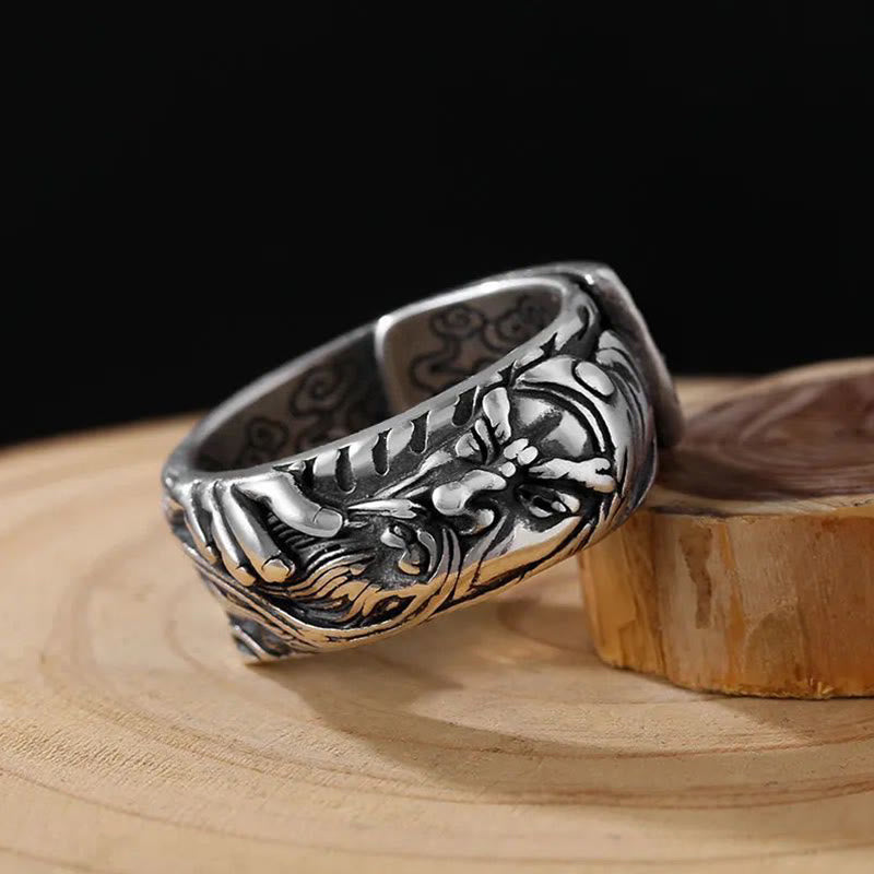 Wear FengShui Guan Gong Auspicious Clouds Amulet Wealth Ring