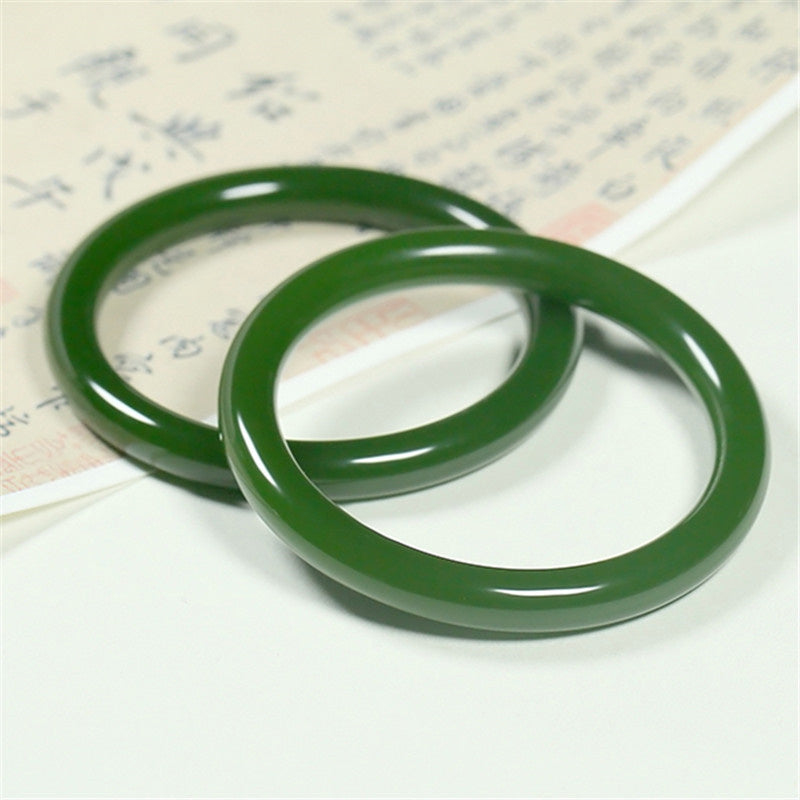 Wear FengShui Cyan Jade Longevity Blessing Bangle Bracelet