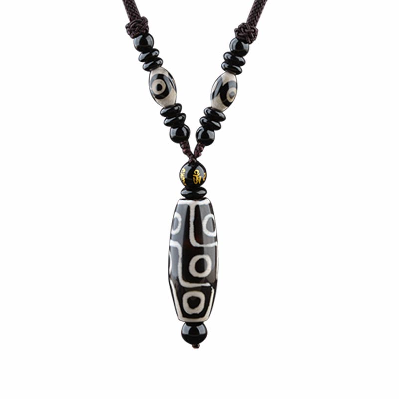 Wear FengShui Nine-Eye Dzi Bead Wealth Protection Necklace
