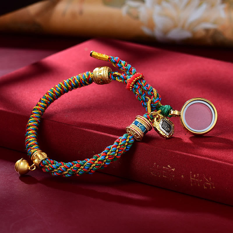Wear FengShui Tibetan Om Mani Padme Hum Carved Zakiram Goddess of Wealth Charm Amulet Bracelet
