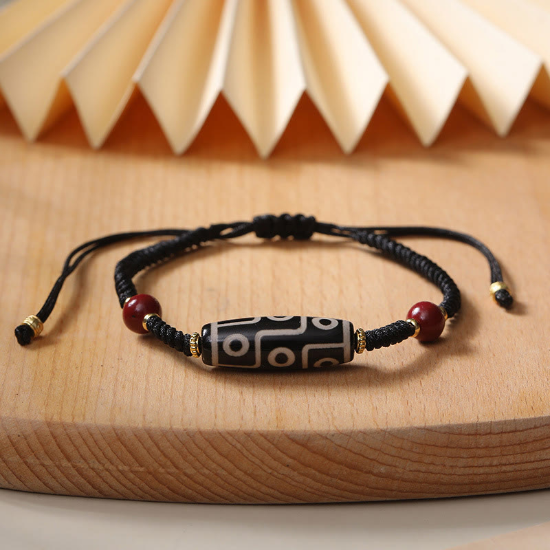 Wear FengShui Handcrafted Tibetan Nine-eye Dzi Bead Protection Bracelet