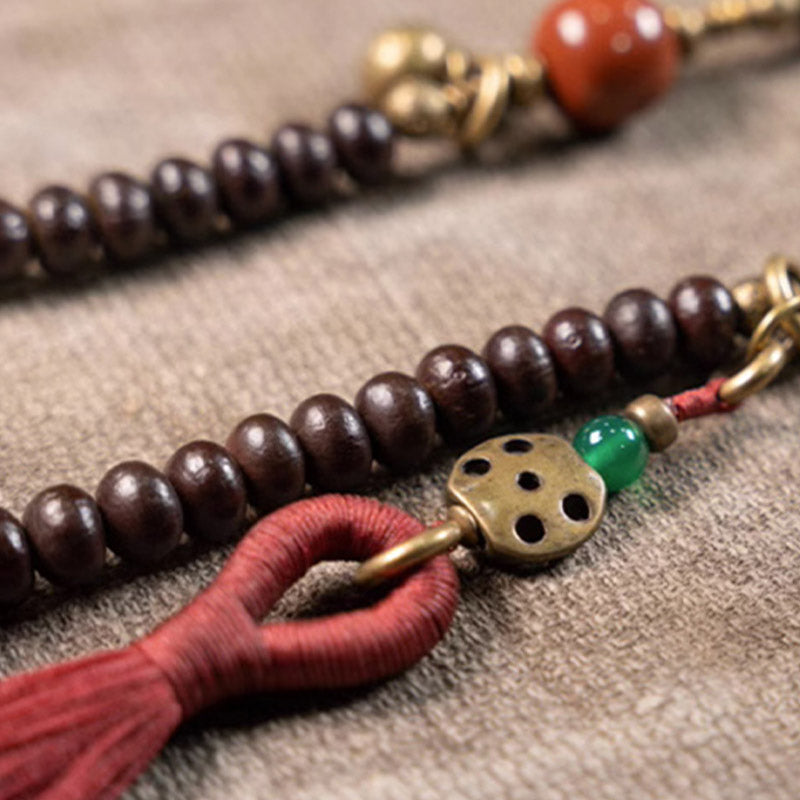 Wear FengShui 108 Mala Beads Natural Tibet Purple Bodhi Seed Auspiciousness Bracelet