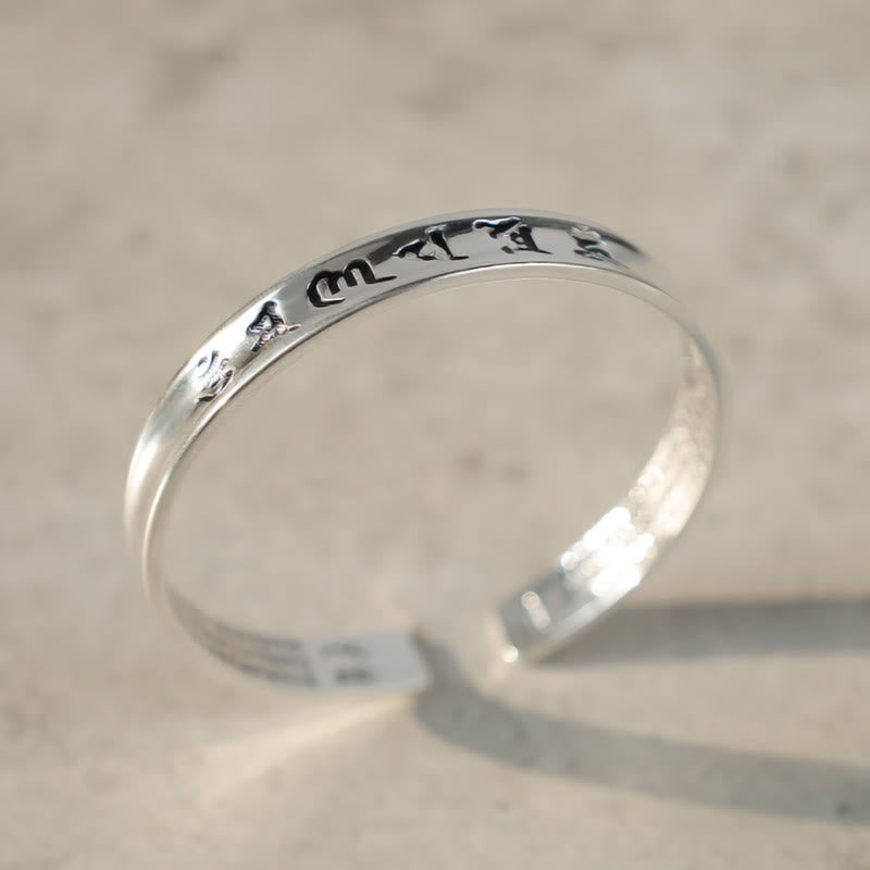Wear FengShui Tibetan Mantra White Copper Bracelet