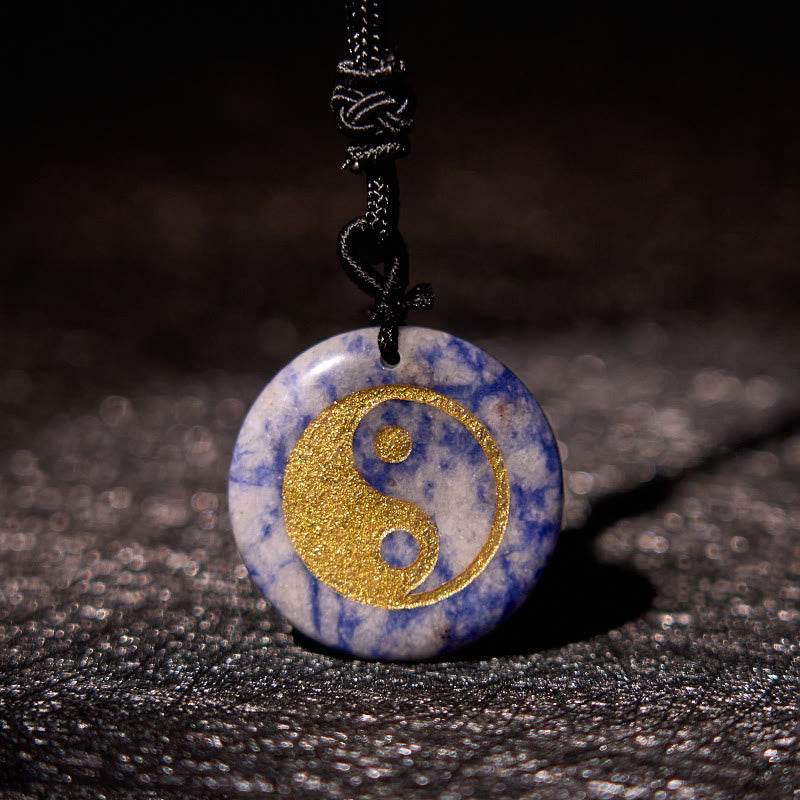 Wear FengShui Various Crystal Amethyst Tiger Eye Green Aventurine Yin Yang Spiritual Necklace Pendant