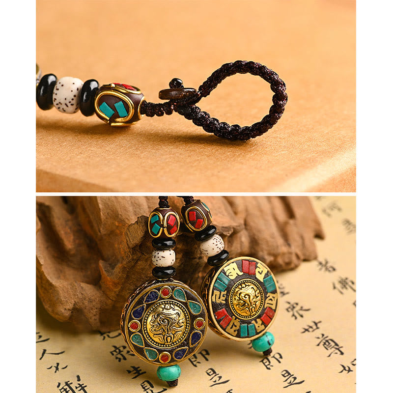 Wear FengShui Tibetan Om Mani Padme Hum Bodhi Seed Peace Key Chain
