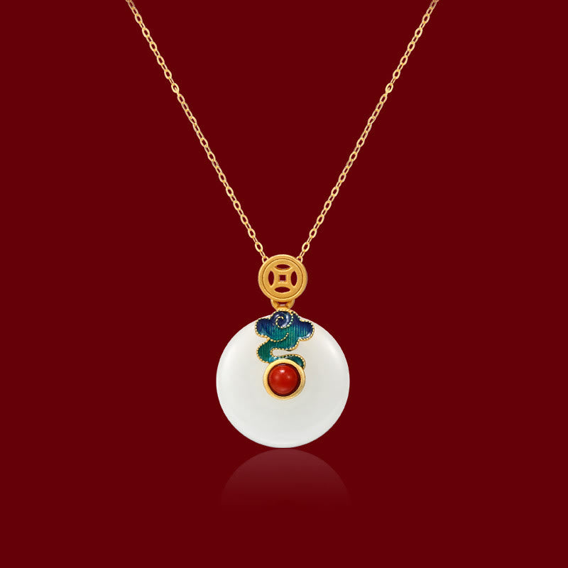 Wear FengShui Jade Copper Coins Auspicious Clouds Prosperity Necklace Pendant Bracelet Ring Earrings