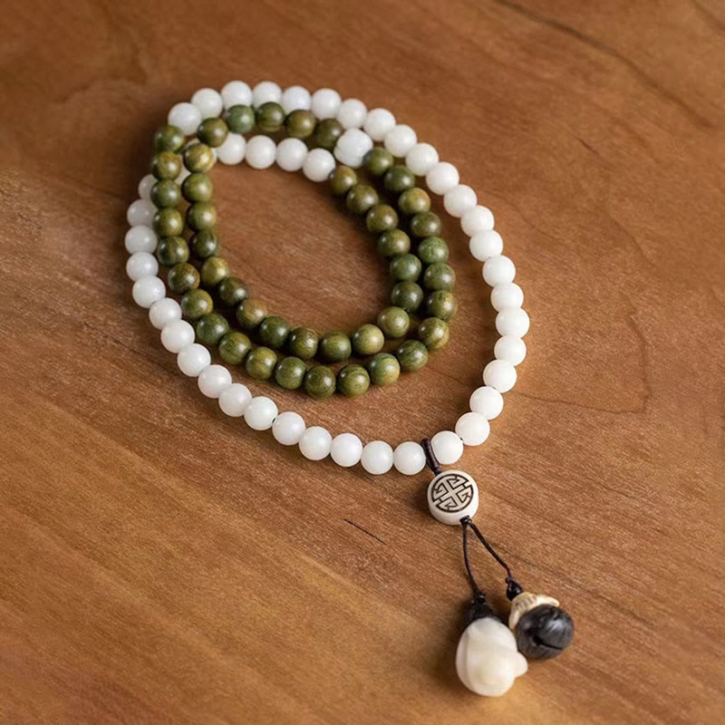 Wear FengShui Natural Green Sandalwood Bodhi Seed Soothing Bracelet