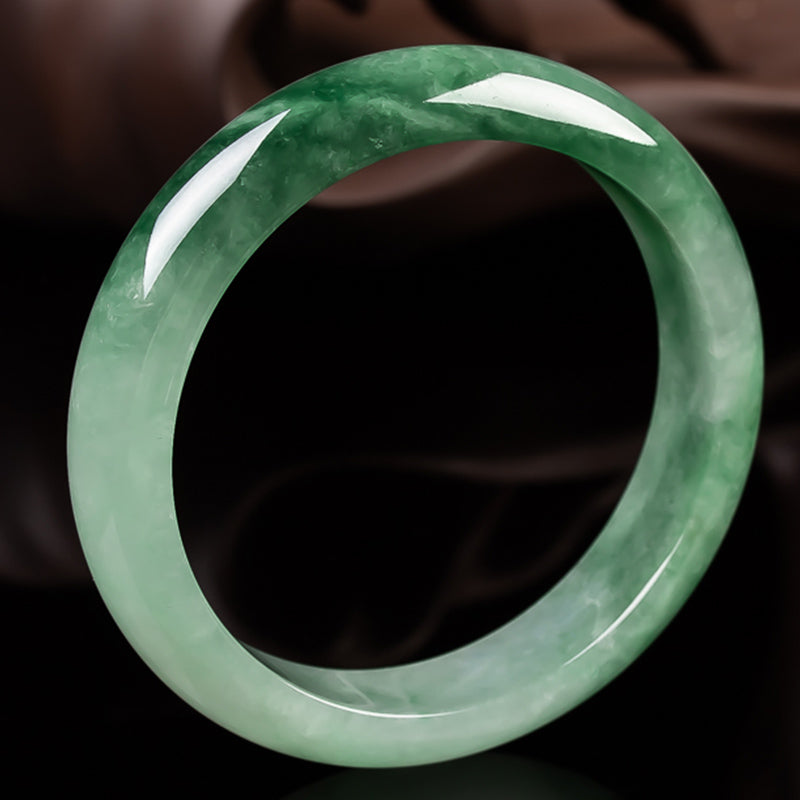 Wear FengShui Natural Jade Fortune Blessing Bangle Bracelet