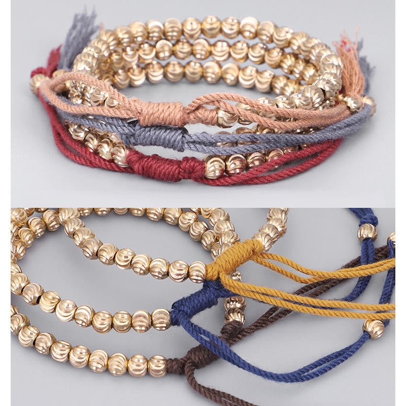 Wear FengShui Tibetan Handmade Copper Bead Luck String Bracelet