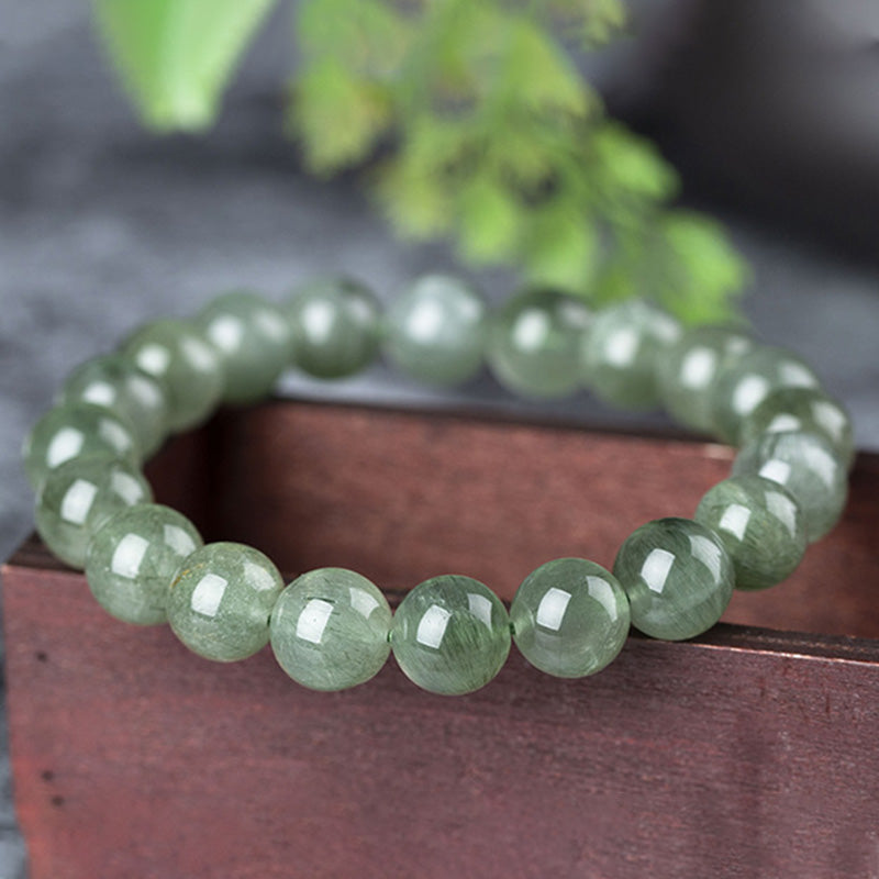 Wear FengShui Natural Green Crystal Blessing Wealth Bracelet