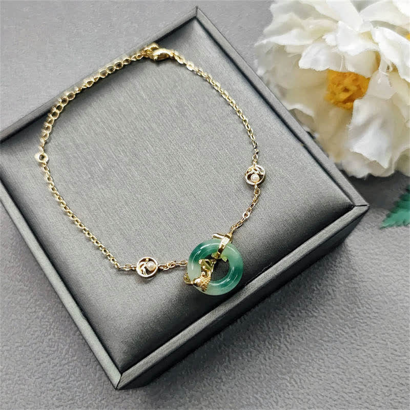 Wear FengShui Cyan Jade Koi Fish Healing Harmony Bracelet