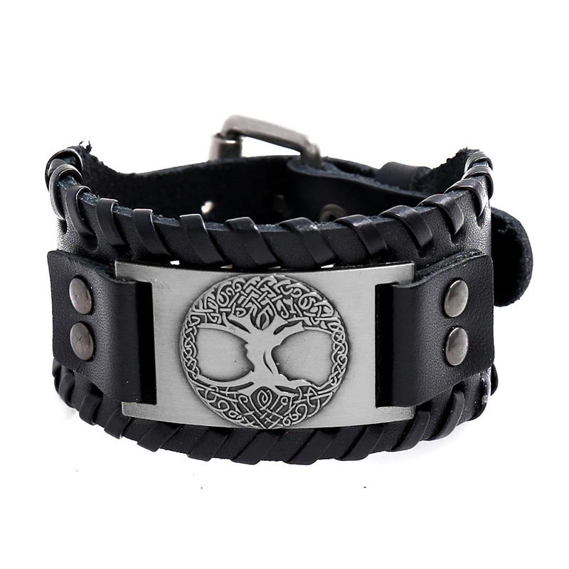 Wear FengShui Lucky Tree Of Life Balance Leather Bracelet