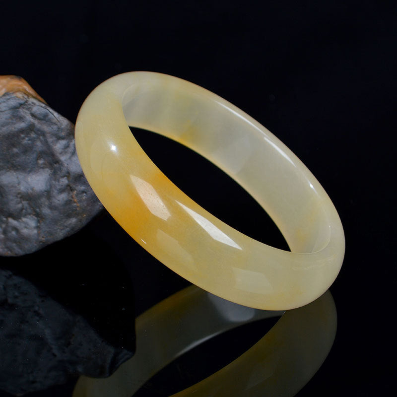 Wear FengShui Natural Golden Silk Jade Luck Wealth Bracelet Bangle