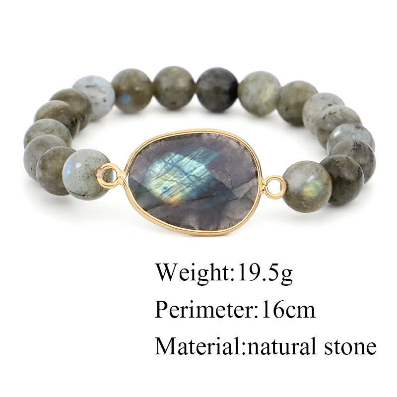 Wear FengShui Natural Labradorite Moonstone Support Healing Beaded Bracelet