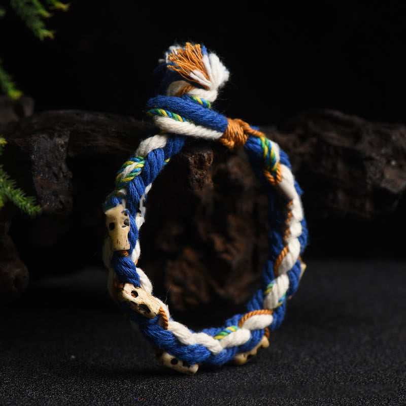 Wear FengShui Tibetan Zakiram Goddess of Wealth Bead Engraved Handmade Luck Bracelet