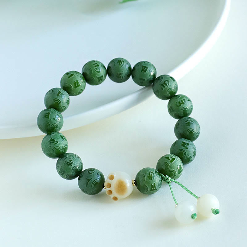 Wear FengShui Bodhi Seed Om Mani Padme Hum Carved Harmony Bracelet