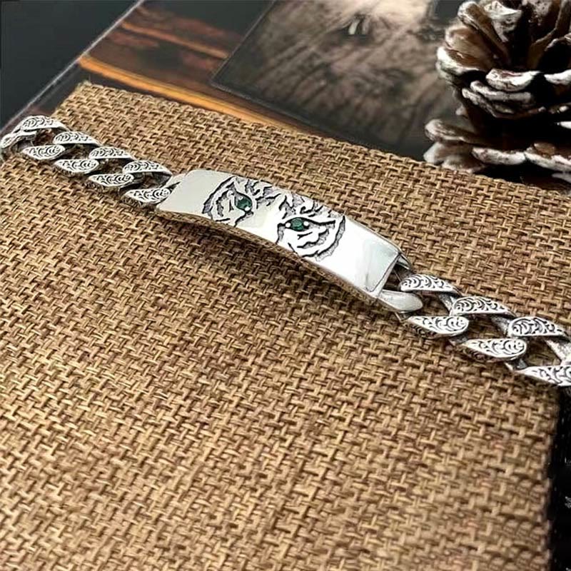 Wear FengShui Tiger Tang Dynasty Flower Design Copper Luck Chain Bracelet