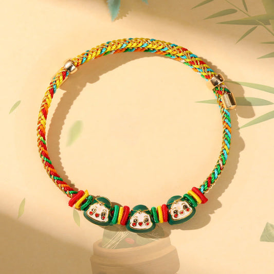 Wear FengShui Colorful Rope Zongzi Pattern Luck Handmade Child Adult Bracelet